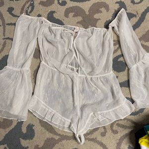 White Sparkly VS Babydoll Romper
